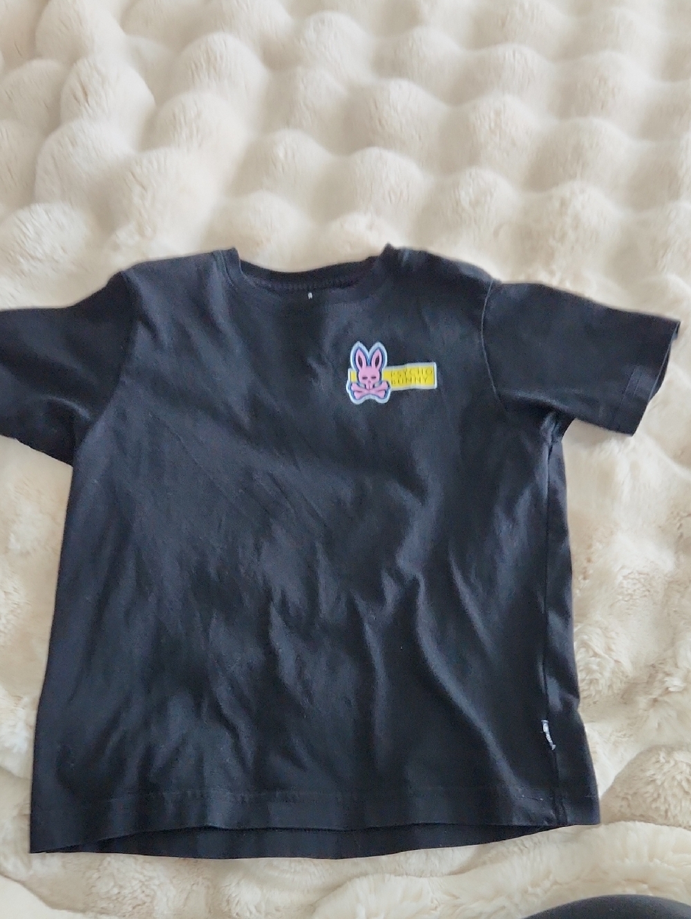 Psycho Bunny Black Tee with Pink Bunny Patch